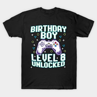 8th Birthday  Video Gamer Gaming 8 Years Old Bday T-Shirt